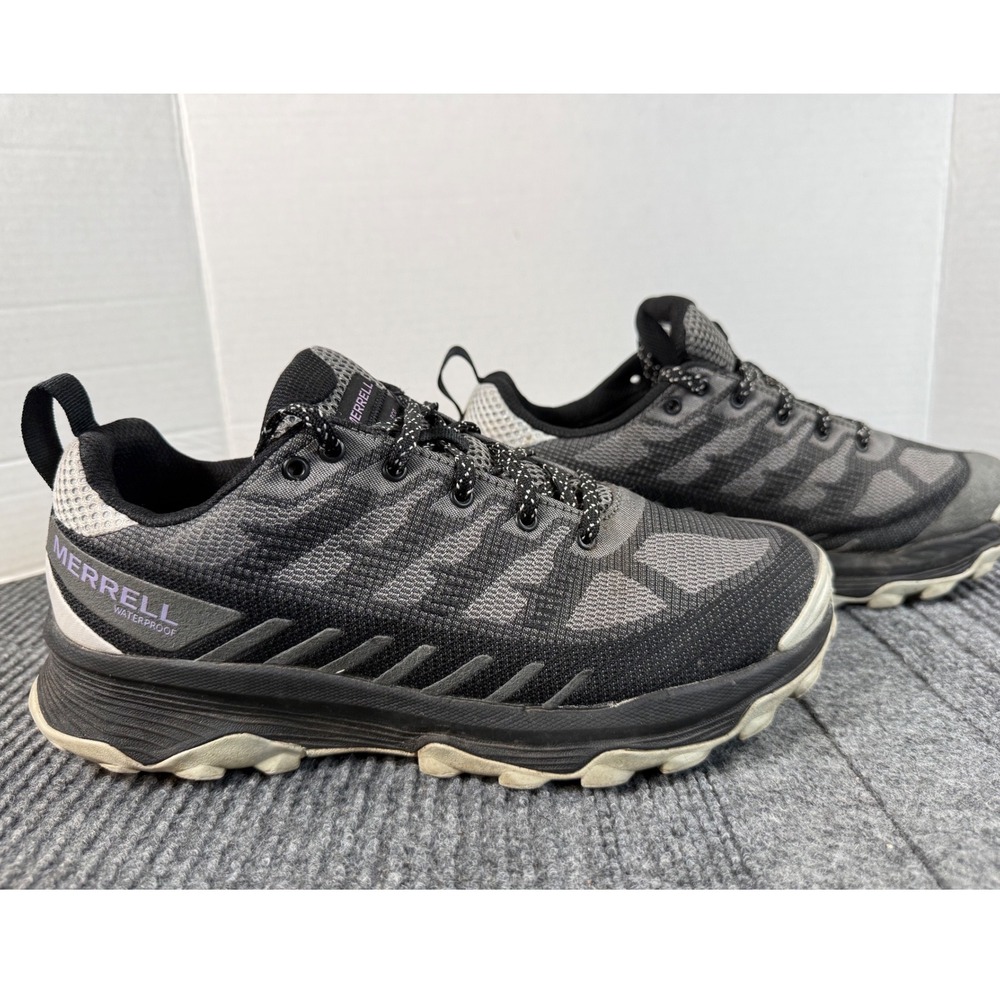 Merrell Speed Eco Waterproof Hiking Shoes Womens 9 Black Grey J037182 Trail